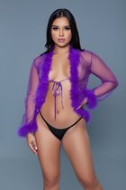 Be Wicked - Bou - Robe courte avec plumes - Violet - Taille unique