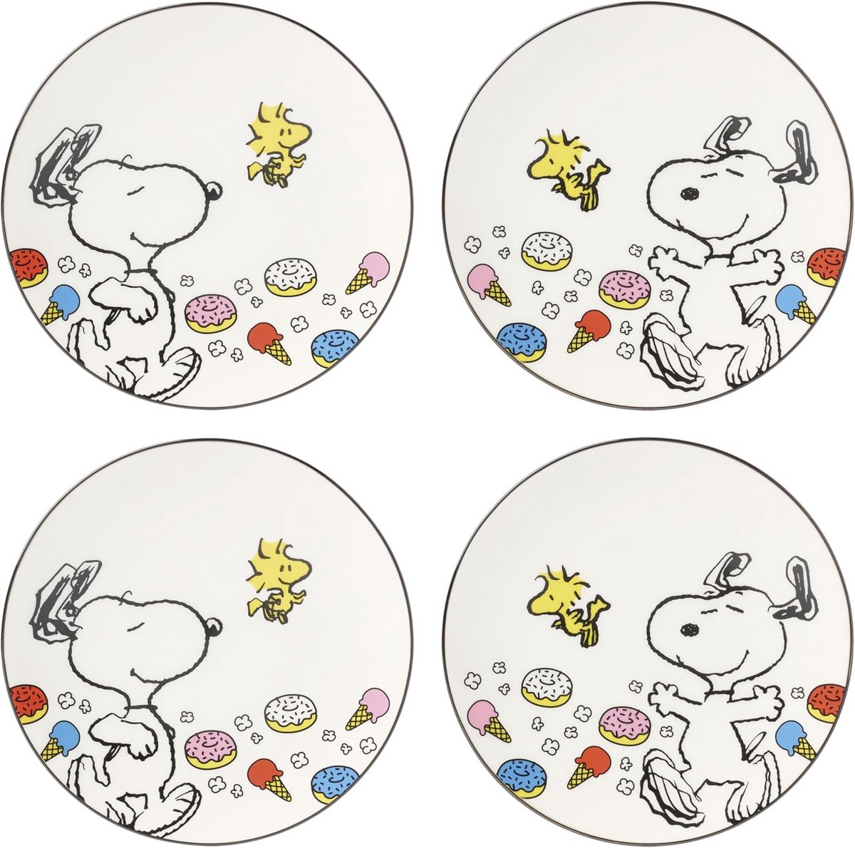 Set van 4 Chef Snoopy Accent Borden voor Keuken en Tafeldecoratie