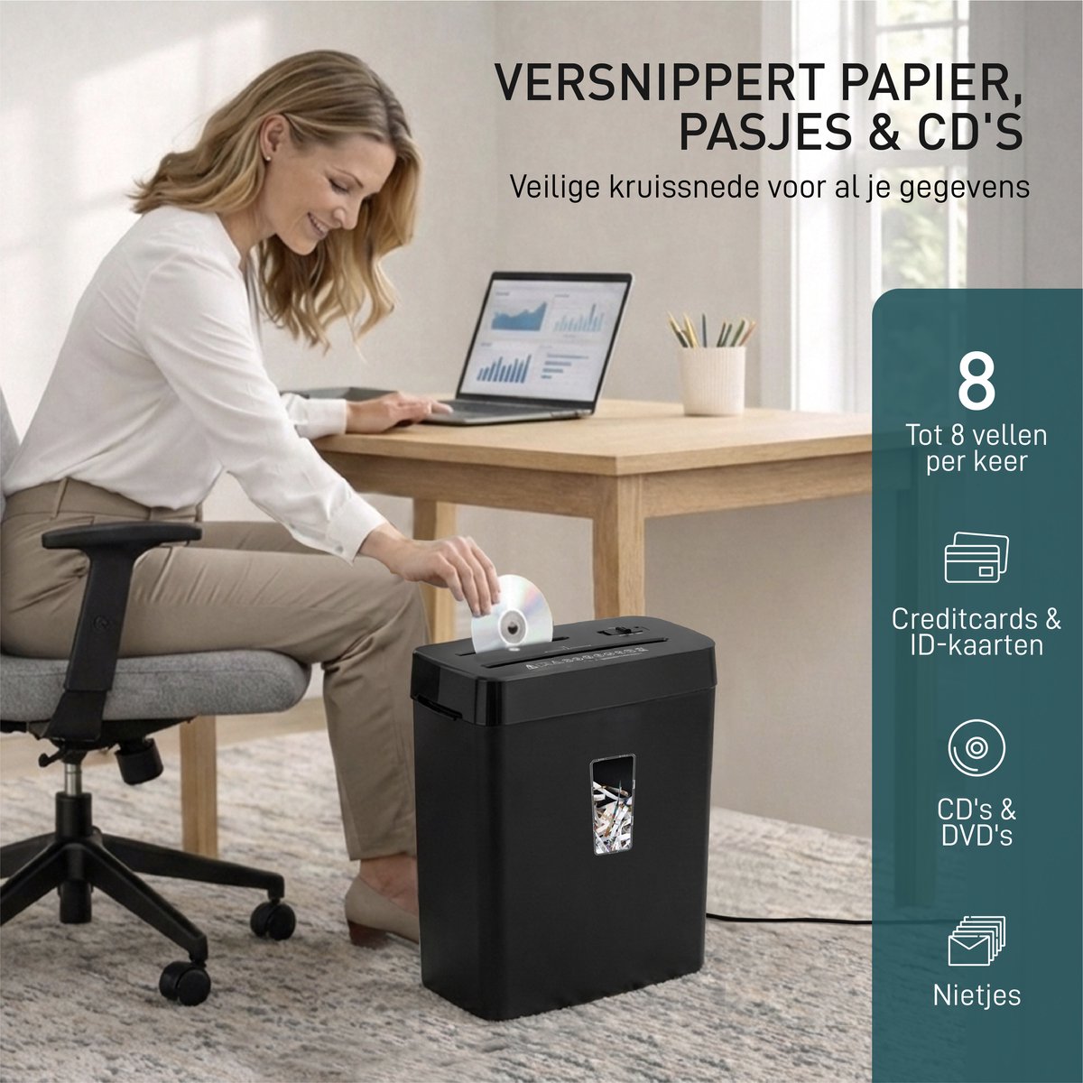 ADSafety Papierversnipperaar P4 - Cross-cut - 13L thumbnail 5