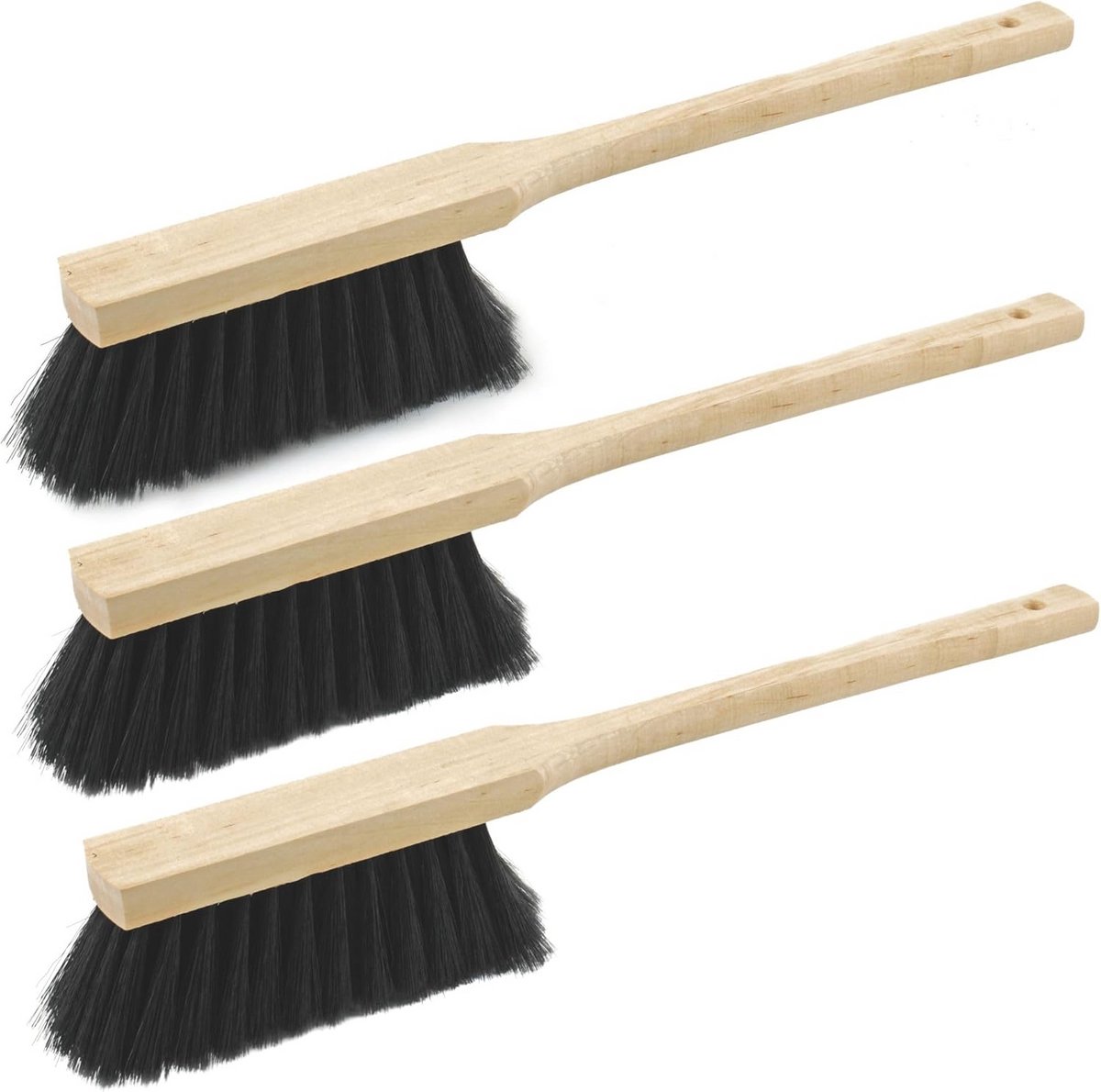 3x Lange Steel Handvegers Set met Houten Handvat voor Binnen en Buiten