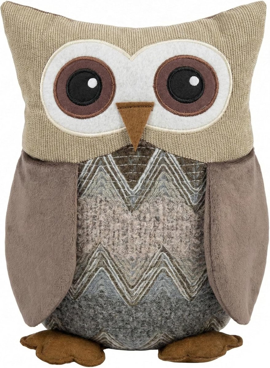 Decoratieve Zware Uilvormige Deurstopper van Stof in Dierenvorm