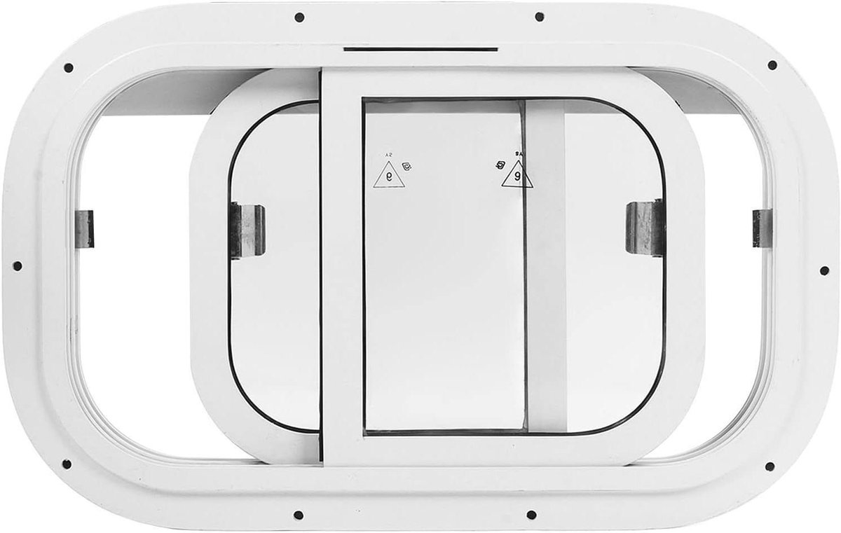 Allecto- Schuiframen voor boten - Van gehard glas - Robuust en bidirectioneel - Geschikt voor schepen - Met vast frame - Kleur zwart