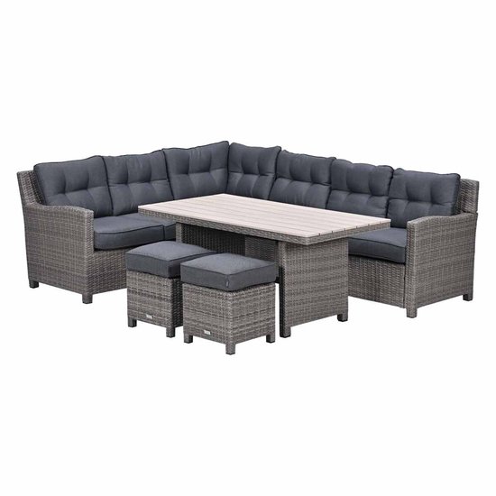 Garden Impressions Jaru lounge dining set 5-delig links - light teak vironwood