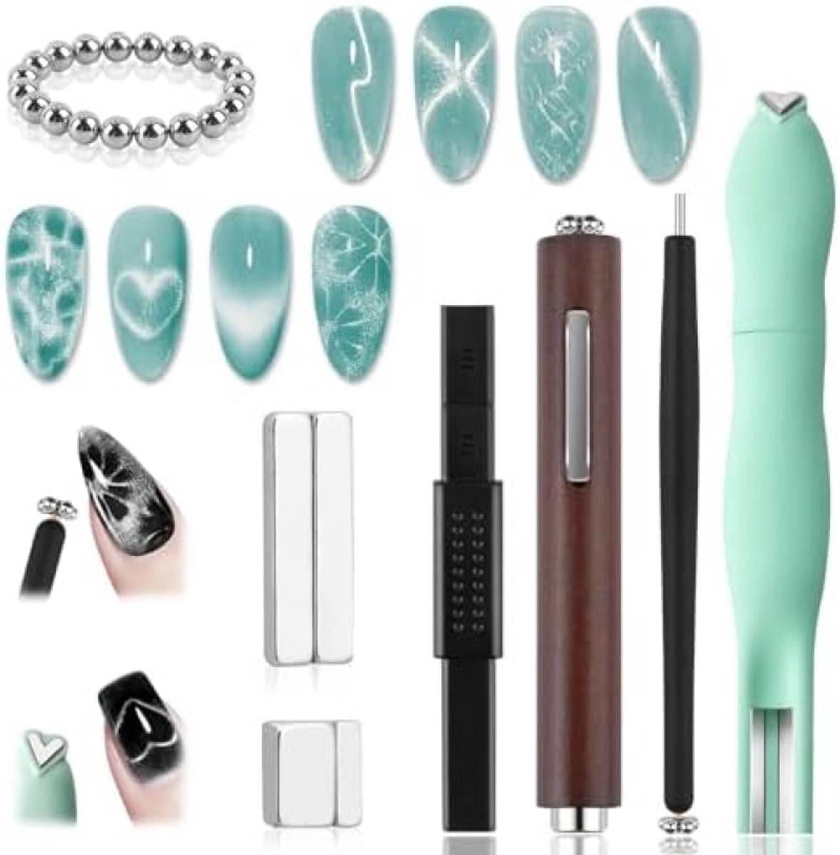 Complete set magnetische nagelart gereedschappen - 28 delig