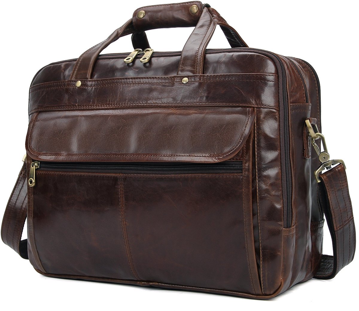 Bruine Cario Multi Lederen Tas