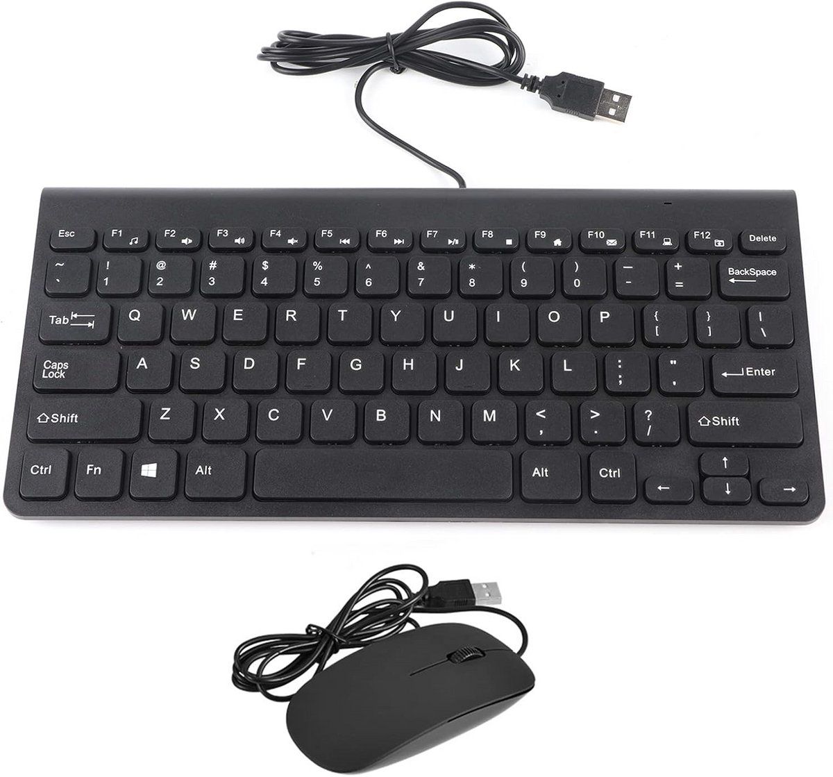 Compact USB Toetsenbord en Muis Set - Dunne Bedrade Mini Combo voor PC en Laptop