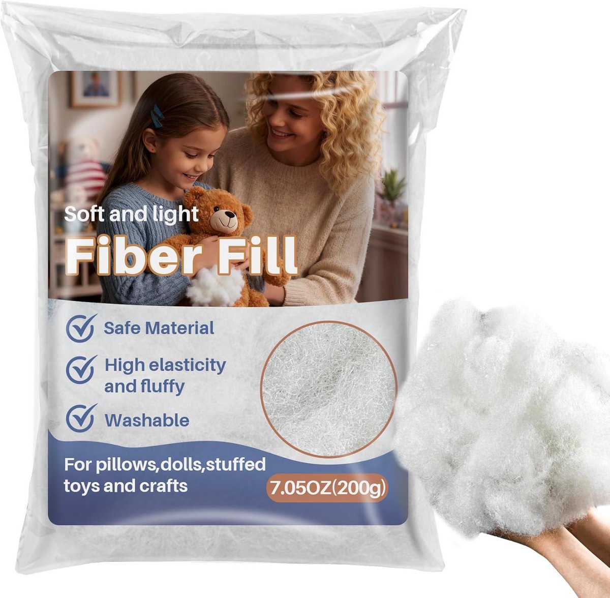 Synthetische Fiberfill Vulling - Polyester Wattine voor Kussens, Poppen en Hobby