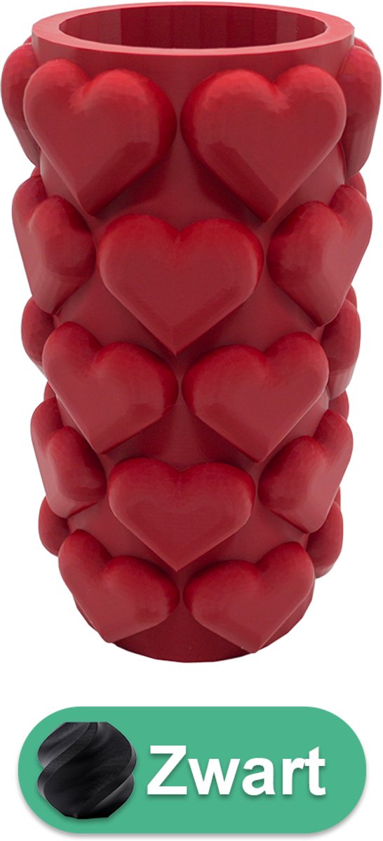 Lovora Luvé moderne vaas – Decoratieve vaas - Zwart - 3d geprinte vaas – geschikt voor droogbloemen - 25CM