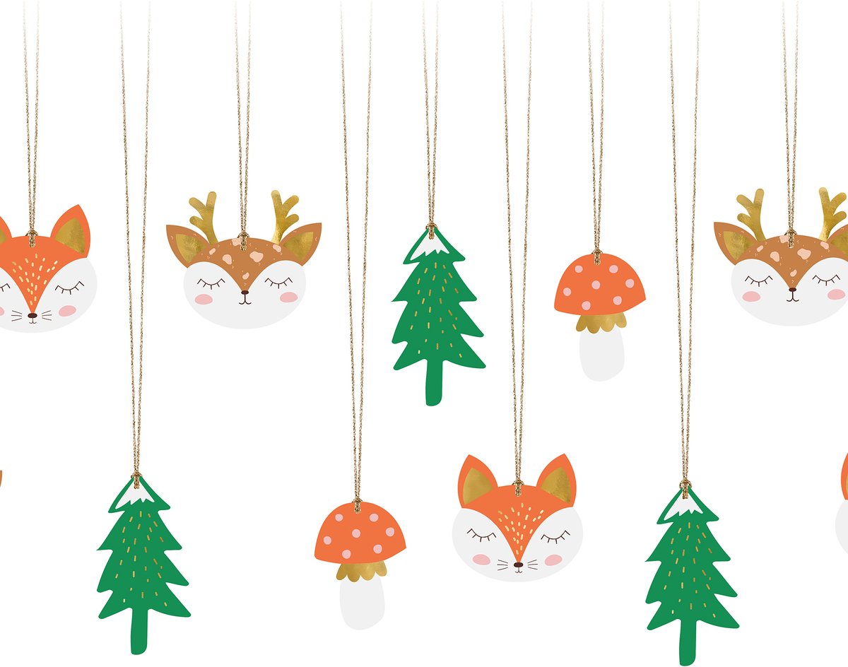 Gift tags Forest mix - 12 stuks