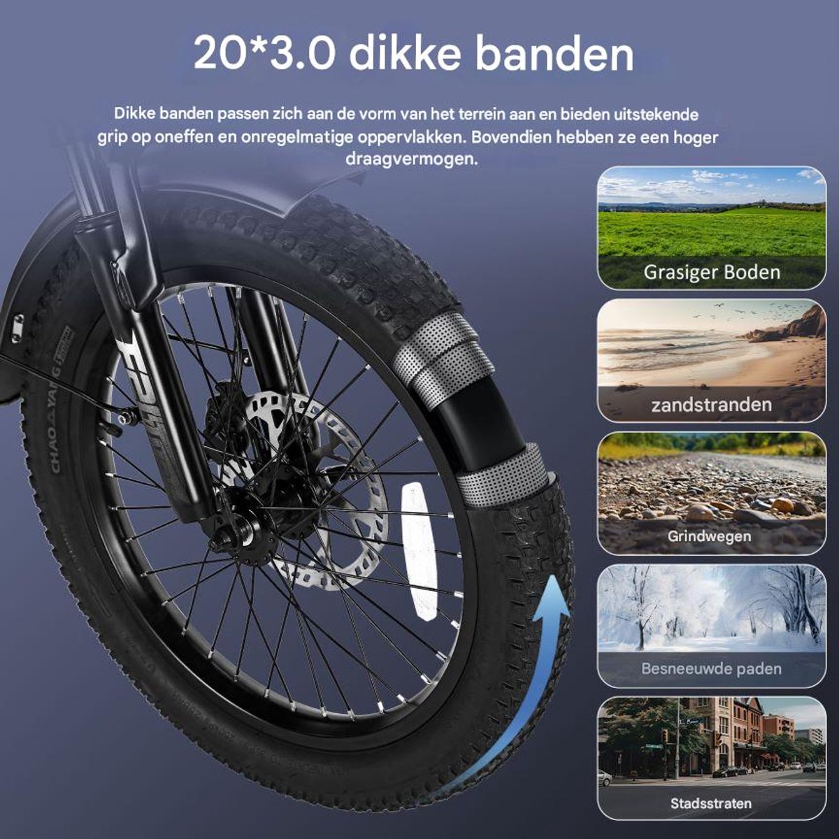 250W Dik Klapfiets E-Bakfiets 20 Inch 48V 18.2Ah Accu, Hydraulische Schijfremmen Elektrische Fiets, Elektrische Vrachtsfiets 180kg, Blauw Driewieler E-Bike – foto 5