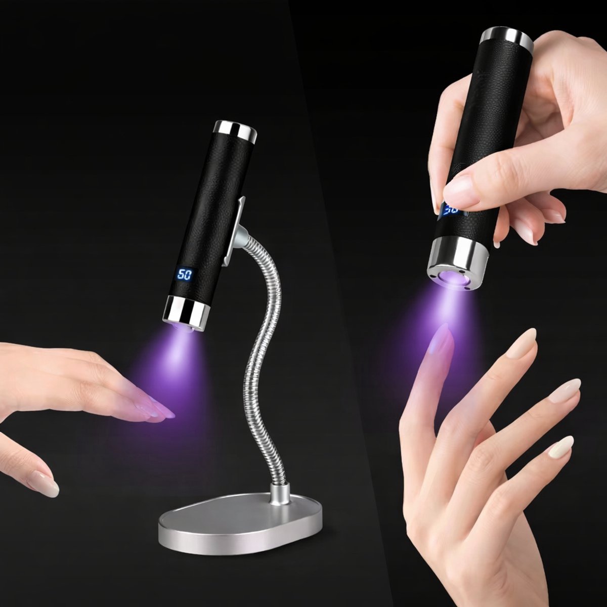 Draadloze UV LED Nagellamp met AI Sensor – USB-C Oplaadbaar – 30/60s Timer – Inclusief Magnetische Houder -UV nagellamp-LED nagellamp-gelnagels lamp-draadloze nagellamp-nagellamp-nagel uithardingslamp-manicure lamp-nagellamp professioneel-gelnagellak