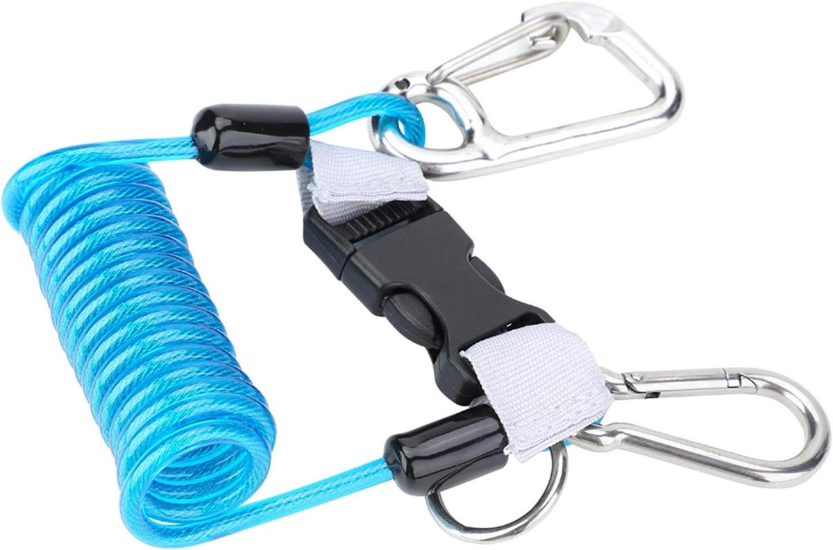 Duiklijn met Quick Release, Anti-verloren Spring Coil Lanyard voor Veilig Duiken