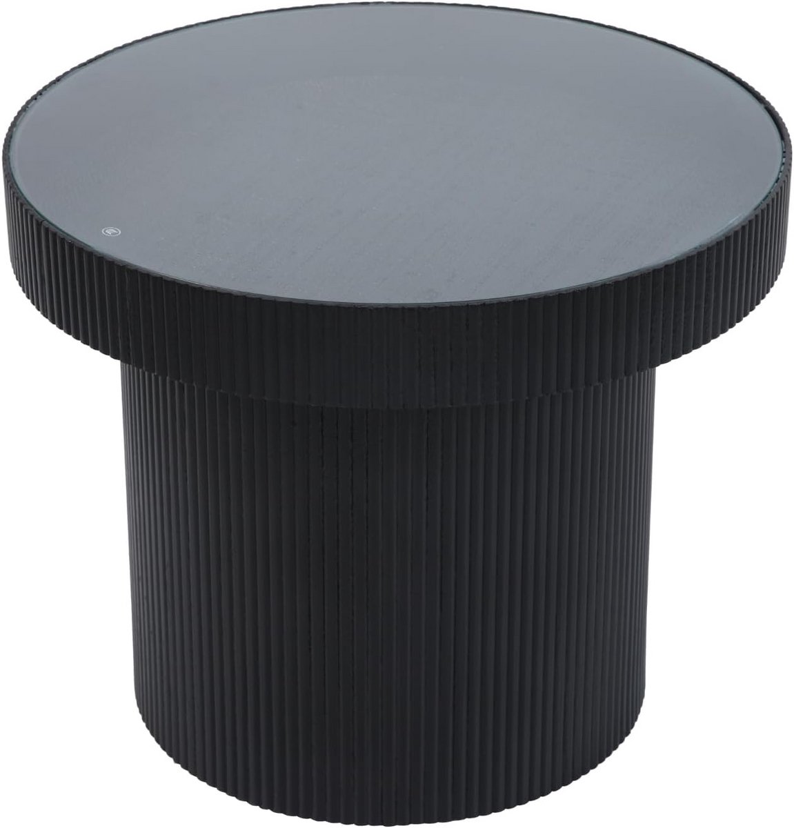 Ronde bijzettafel met glazen blad, zwart, 59 cm