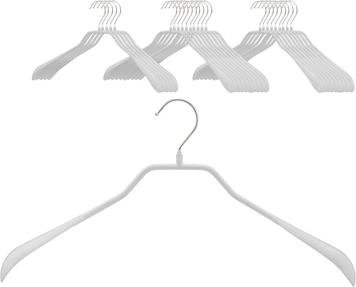 Set van 25 Lichaamsvormende Metalen Kleerhangers met Antislipcoating en Draaibare Haak