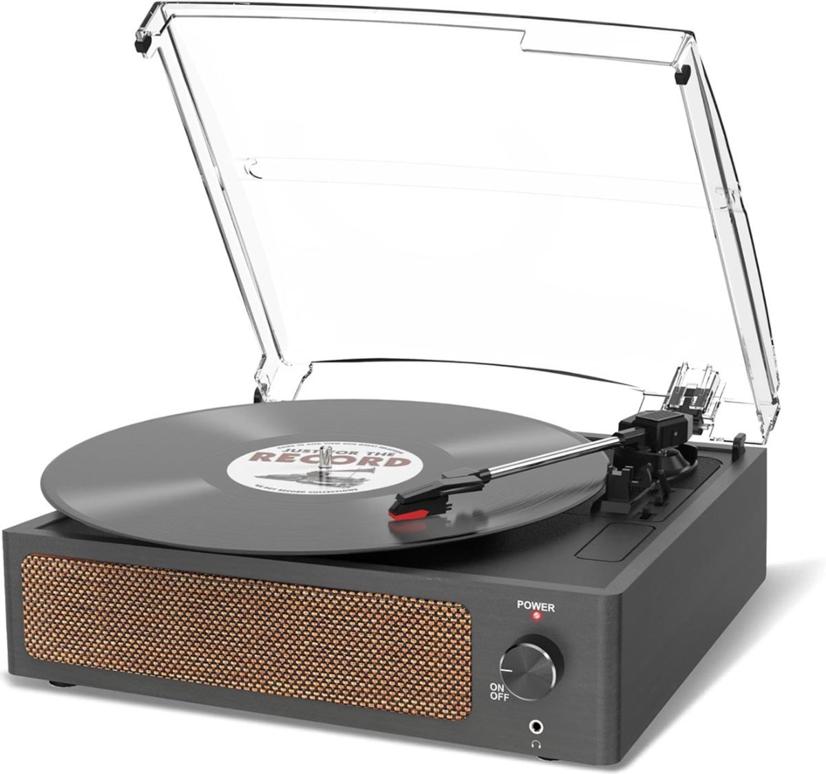 NBAP® Platenspeler Bluetooth - CD Speler met Speakers - Vintage - Houtskool