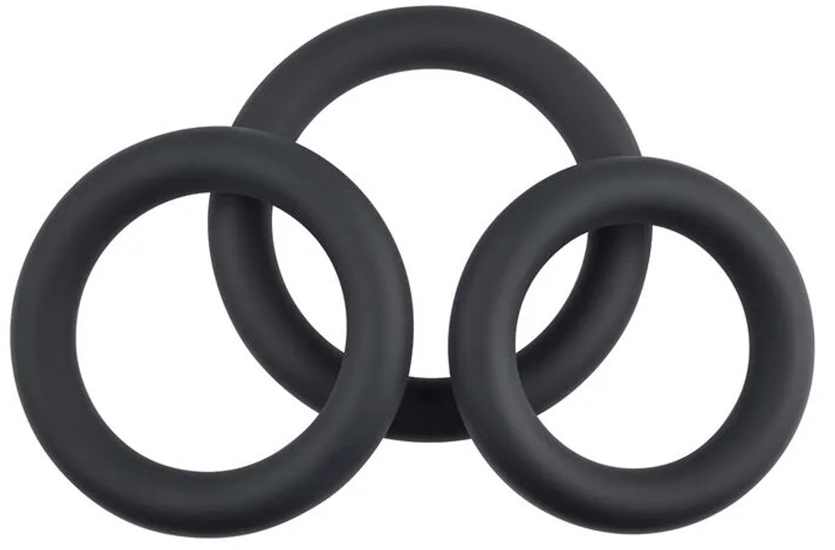 Selopa - Cockring - Penisring - set van 3 - Zwart