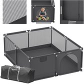 Tulano Cozy 25 - Grondbox / baby box / kinderbox - 150x180 cm - voor binnen en buiten - grafiet - ademend gaas - EN71 gecertificeerd - 6 tot 36 maanden - Graphite