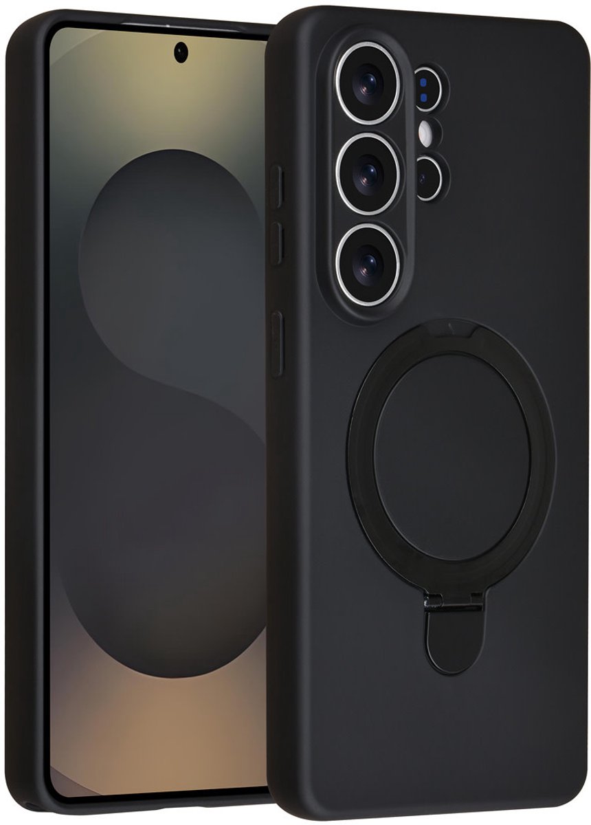 TUNIQ telefoonhoesje voor Samsung Galaxy S26 Ultra - Met ringstand en koord - Zwart