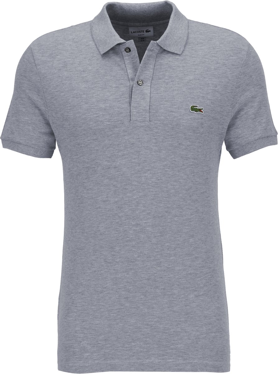 Lacoste Slim Fit polo rotsgrijs melange