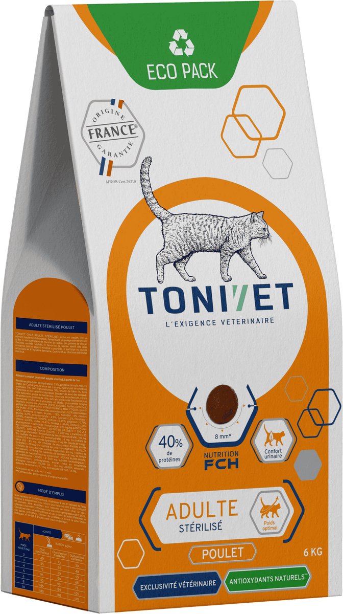 Tonivet Adult Sterilised Kattenvoer met Kip 6kg