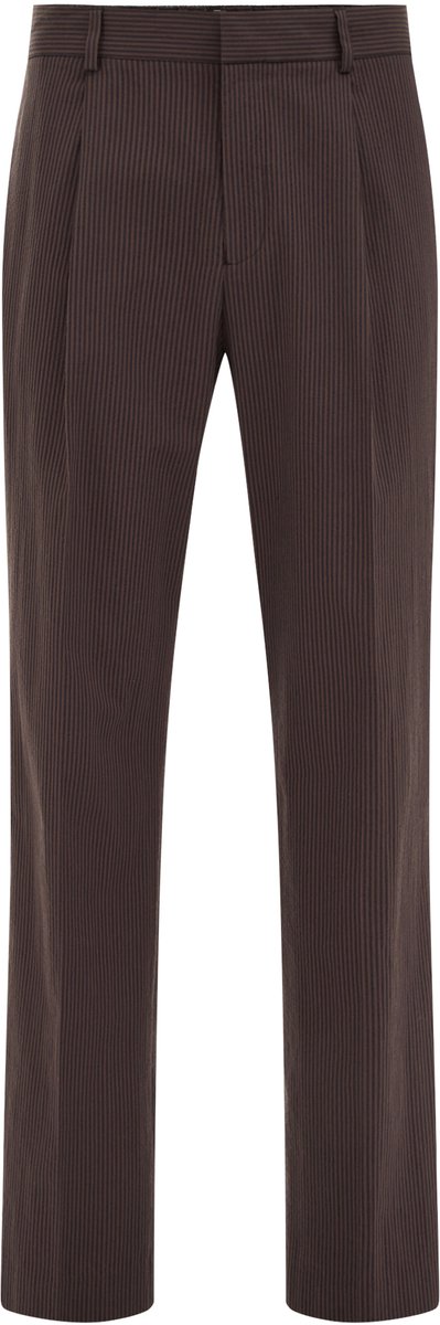 Van Gils Heren regular fit seersucker pantalon met streep