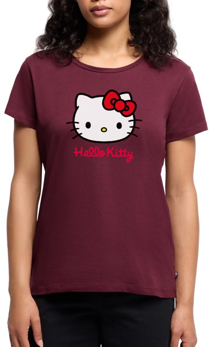 Hello Kitty Klassiek Portret Hello Kitty Tekst Premium T Shirt Dames