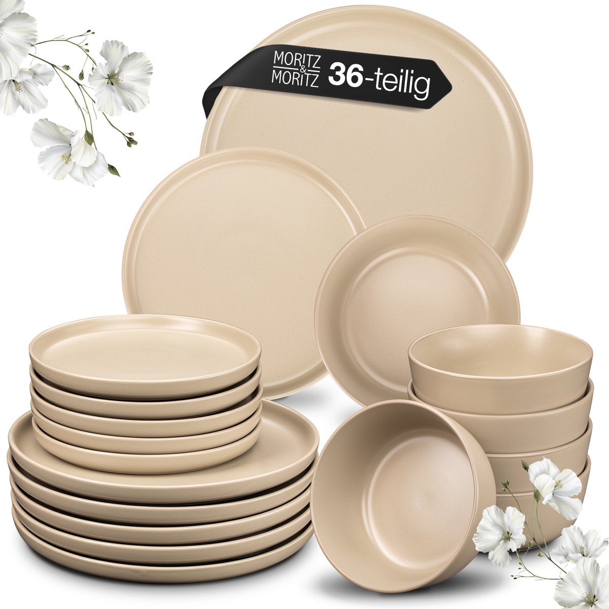 Moritz & Moritz NORDIC 36-delige serviesset voor 12 personen Taupe