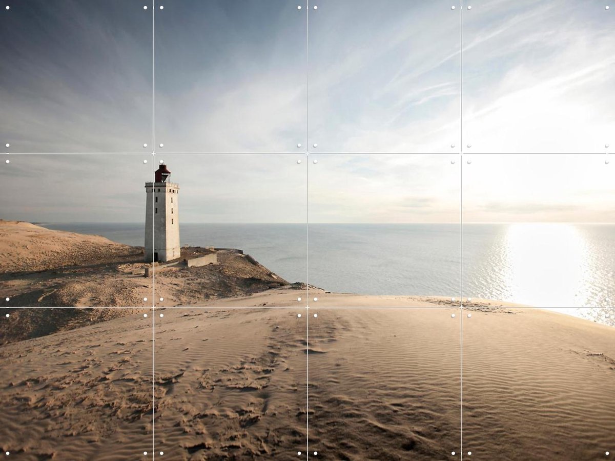 IXXI Denmark Lighthouse Rubjerg Knude, Claire Droppert - 80 x 60 cm - Gratis ophangtool - Grote wanddecoratie en posters - Fotografie, Naturalisme
