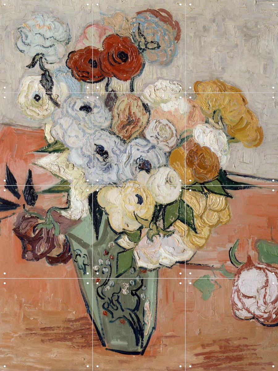 IXXI Rozen en anemonen, Vincent van Gogh (1853 - 1890) & Bridgeman Images - 60 x 80 cm - Gratis ophangtool - Grote wanddecoratie en posters -