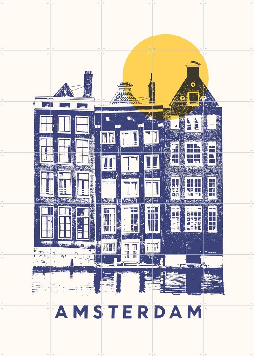 IXXI Amsterdam, Florent Bodart - 100 x 140 cm - Gratis ophangtool - Grote wanddecoratie en posters - Grafisch Ontwerp, Houtsnede, Vintage, Art Deco