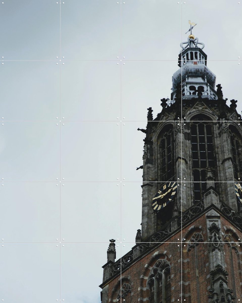 IXXI Onze-Lieve-Vrouwetoren, Edwin Fotografeert & Kunst in Kaart - 80 x 100 cm - Gratis ophangtool - Grote wanddecoratie en posters - Fotografie