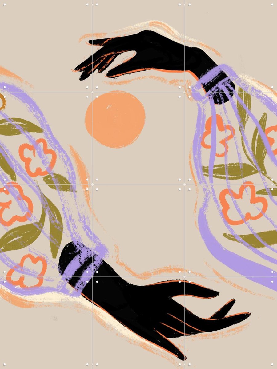 IXXI Embrace the Sun, Arty Guava - 60 x 80 cm - Gratis ophangtool - Grote wanddecoratie en posters - Illustraties, Digitale Kunst, Speels, Woonkamer