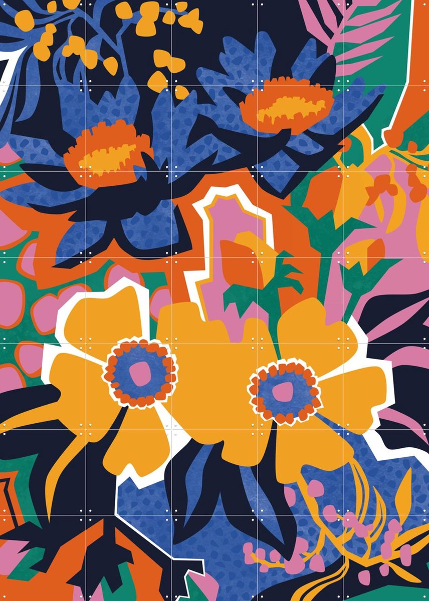 IXXI Getting Me Down, Megan Gallagher - 100 x 140 cm - Gratis ophangtool - Grote wanddecoratie en posters - Pop art, Speels, Kleurrijk, Grafisch
