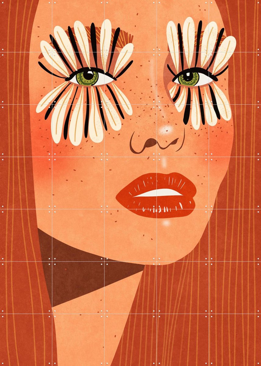 IXXI Flower Eyes, Raissa Oltmanns - 100 x 140 cm - Gratis ophangtool - Grote wanddecoratie en posters - Illustraties, Grafisch Ontwerp, Digitale
