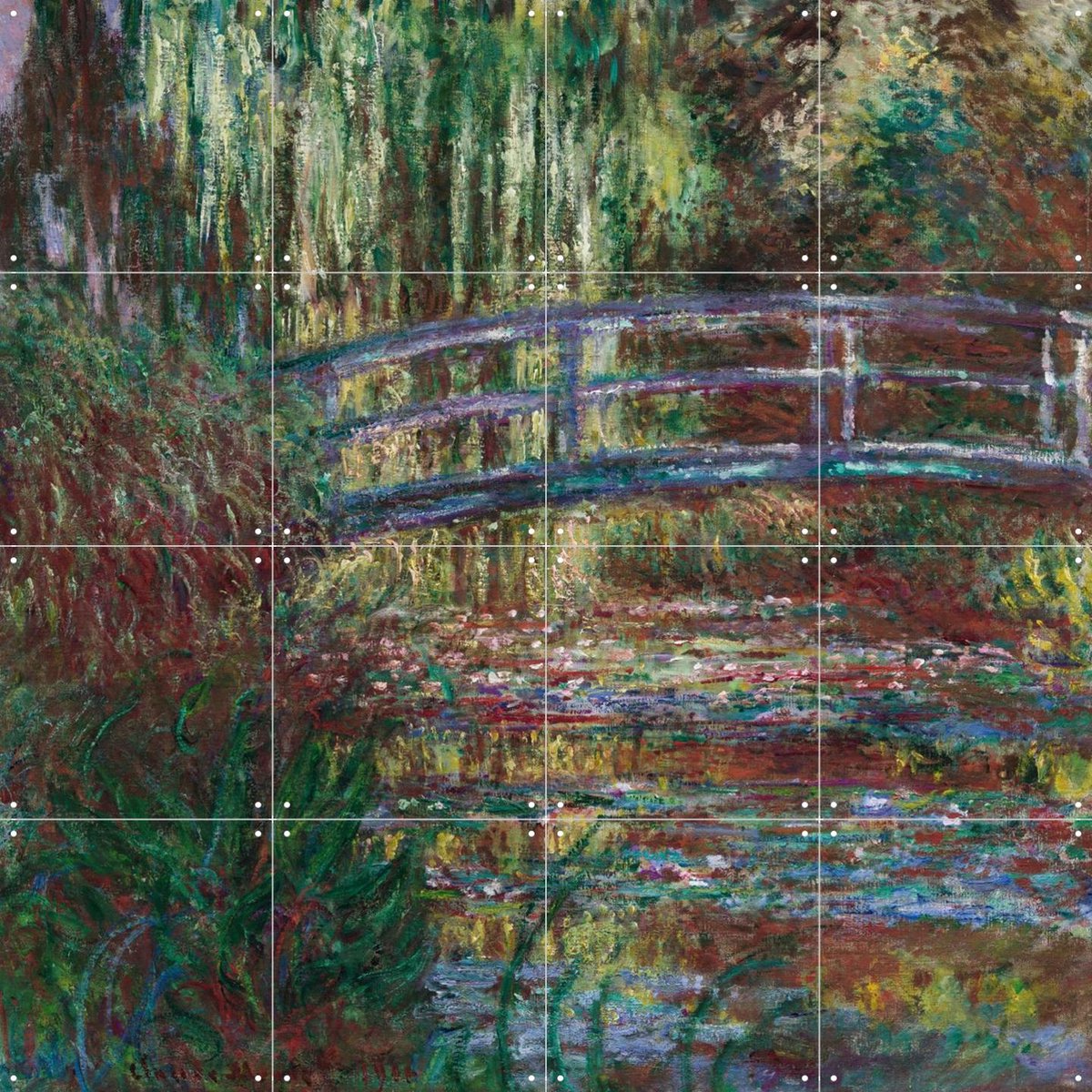 IXXI The Water Lily Pond, Claude Monet & Museum of Fine Arts Boston - 80 x 80 cm - Gratis ophangtool - Grote wanddecoratie en posters - Olieverf