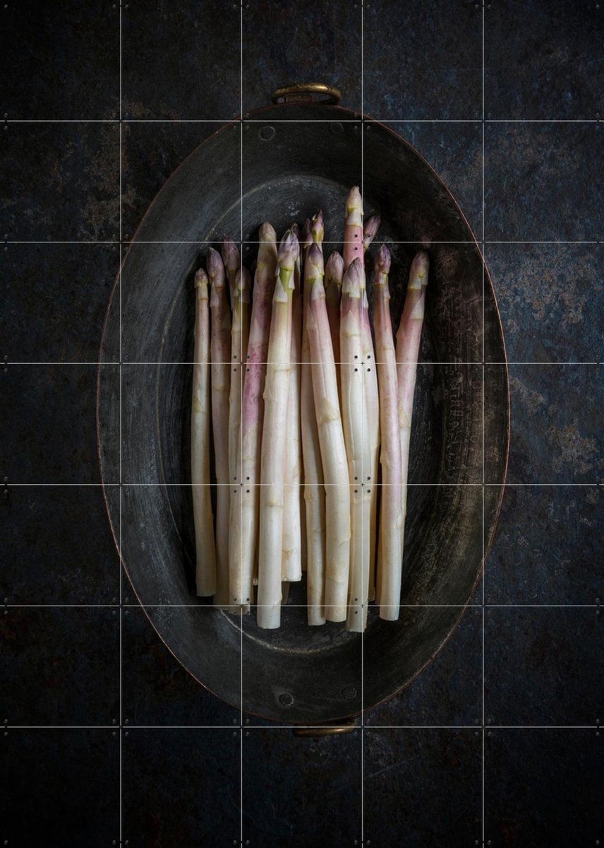 IXXI White Asparagus, Diana Popescu & Various - 100 x 140 cm - Gratis ophangtool - Grote wanddecoratie en posters - Fotografie, Klassiek, Eetkamer