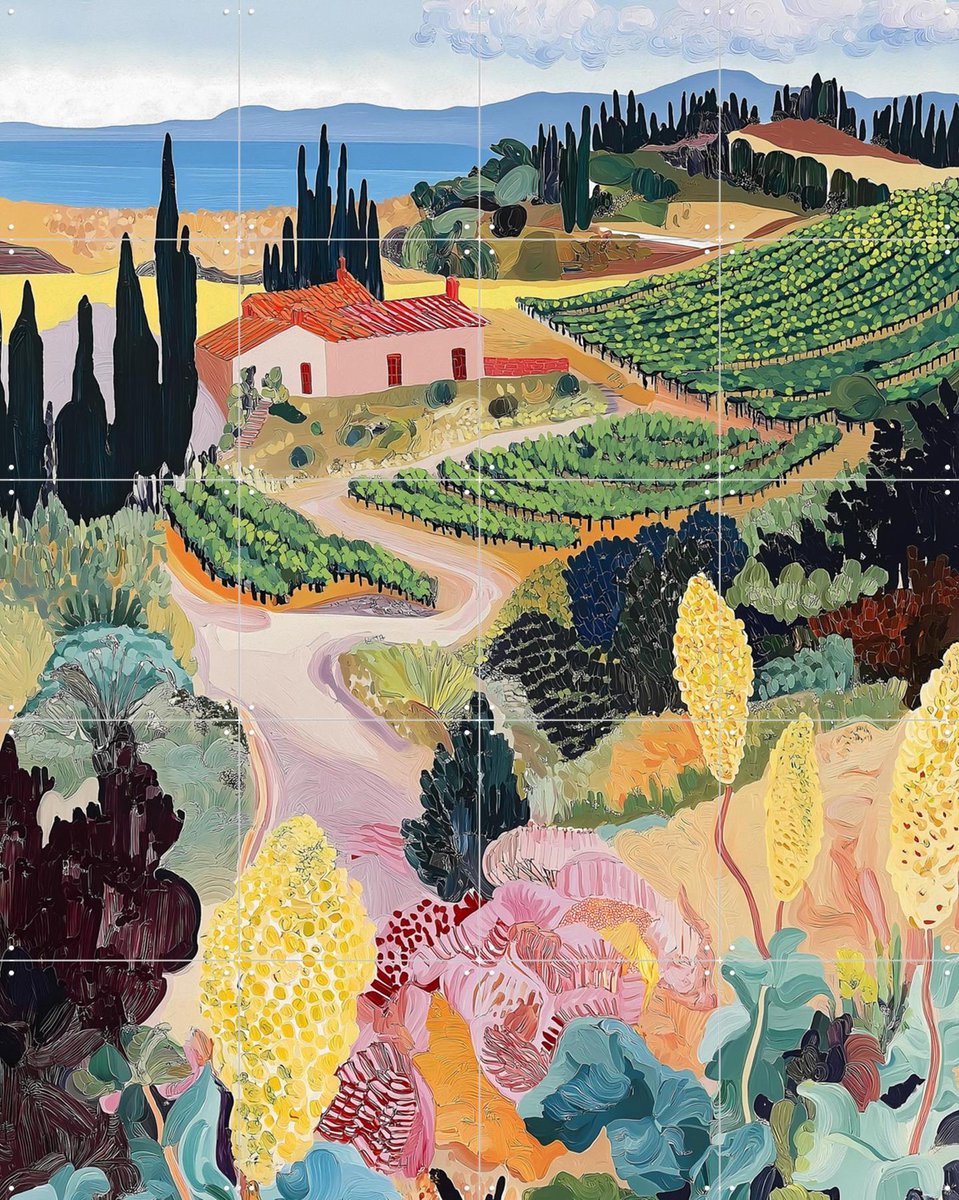IXXI Tuscan Dream, Artclaud - 80 x 100 cm - Gratis ophangtool - Grote wanddecoratie en posters - Illustraties, Kleurrijk, Eetkamer, Studeerkamer