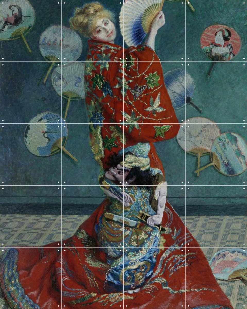 IXXI La Japonaise (Camille Monet in Japanese Costume), Claude Monet & Museum of Fine Arts Boston - 80 x 100 cm - Gratis ophangtool - Grote