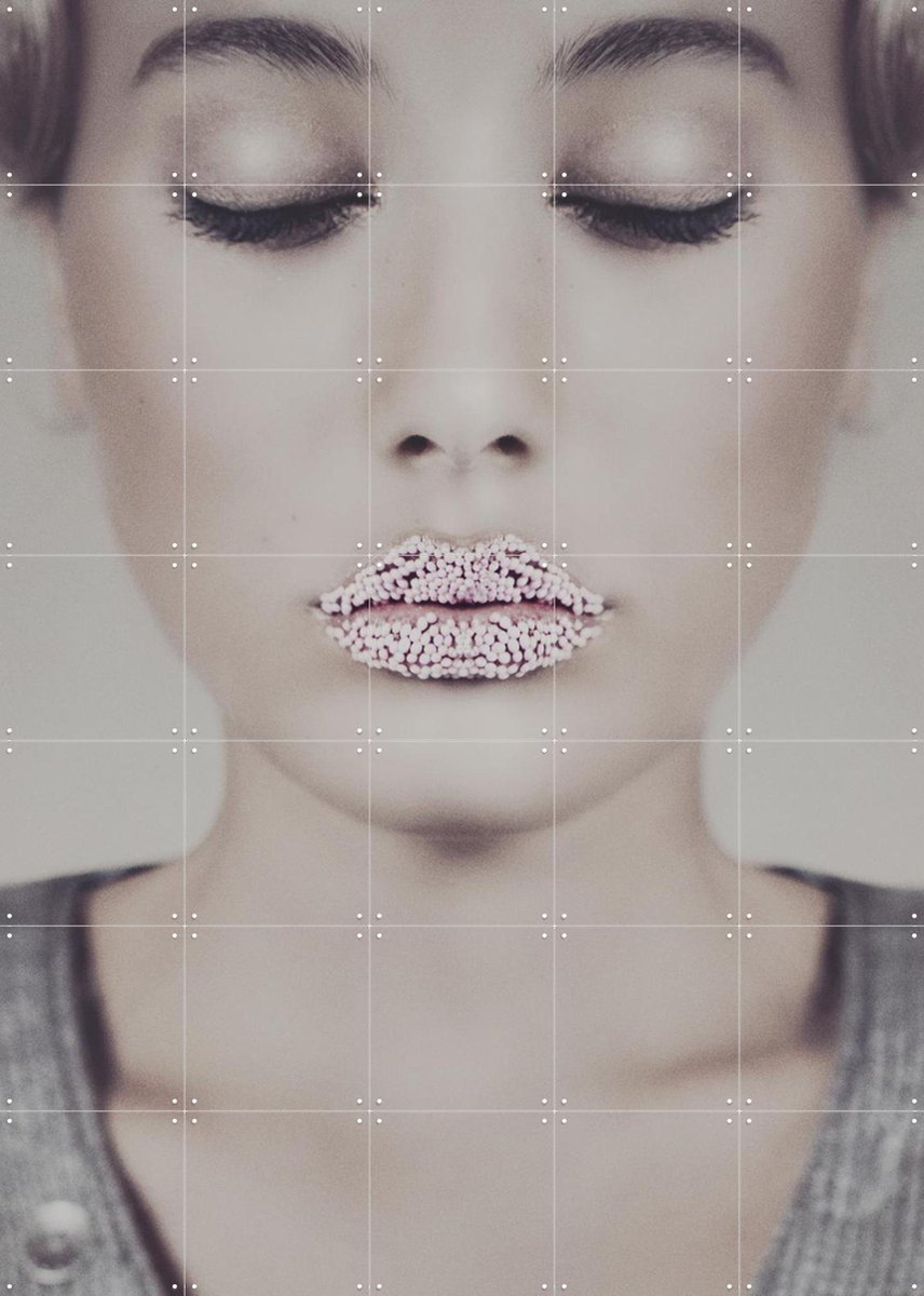 IXXI Sugar Lips, STUDIO HANNAH LEMHOLT - 100 x 140 cm - Gratis ophangtool - Grote wanddecoratie en posters - Fotografie, Woonkamer, Slaapkamer