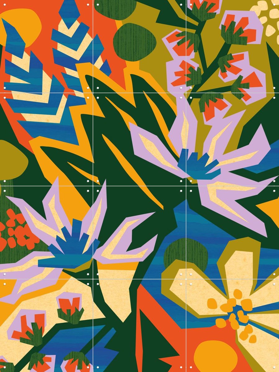 IXXI Autumnal Arrangment, Megan Gallagher - 60 x 80 cm - Gratis ophangtool - Grote wanddecoratie en posters - Abstract, Illustraties, Speels