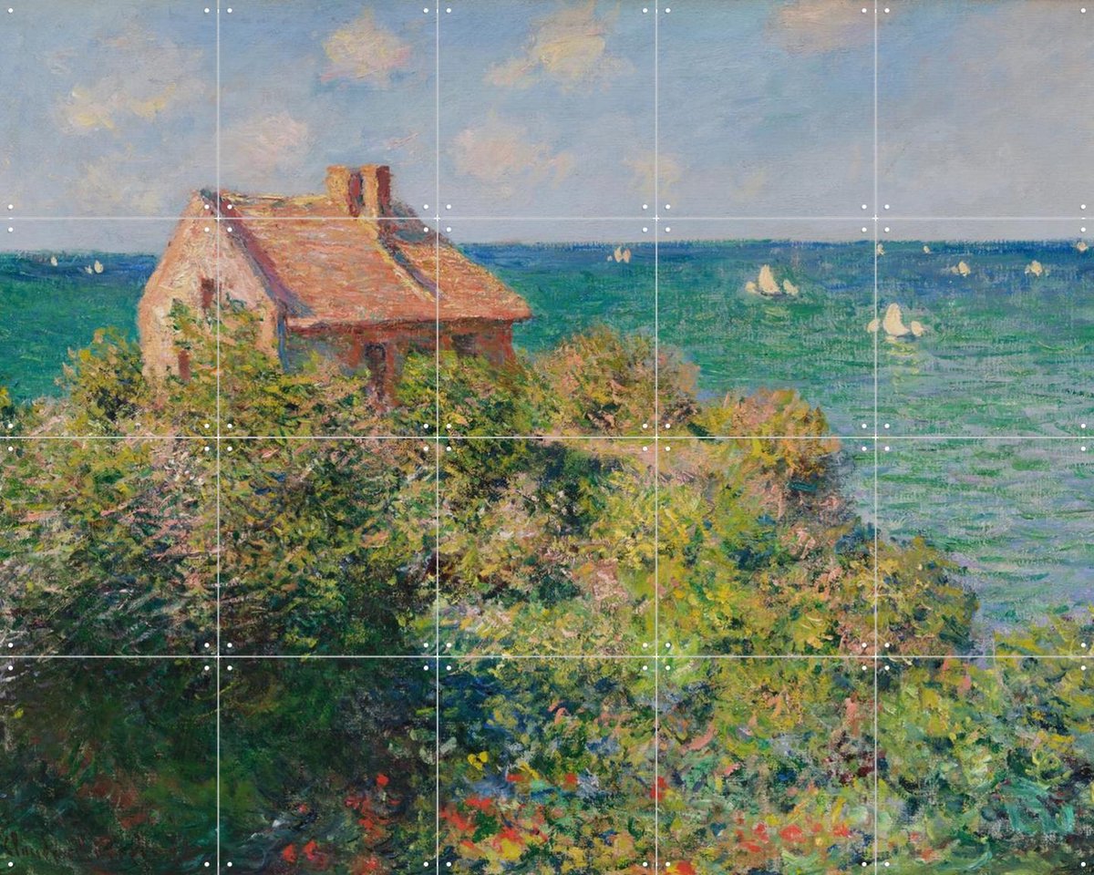 IXXI Fisherman's Cottage on the Cliffs at Varengeville, Claude Monet & Museum of Fine Arts Boston - 100 x 80 cm - Gratis ophangtool - Grote