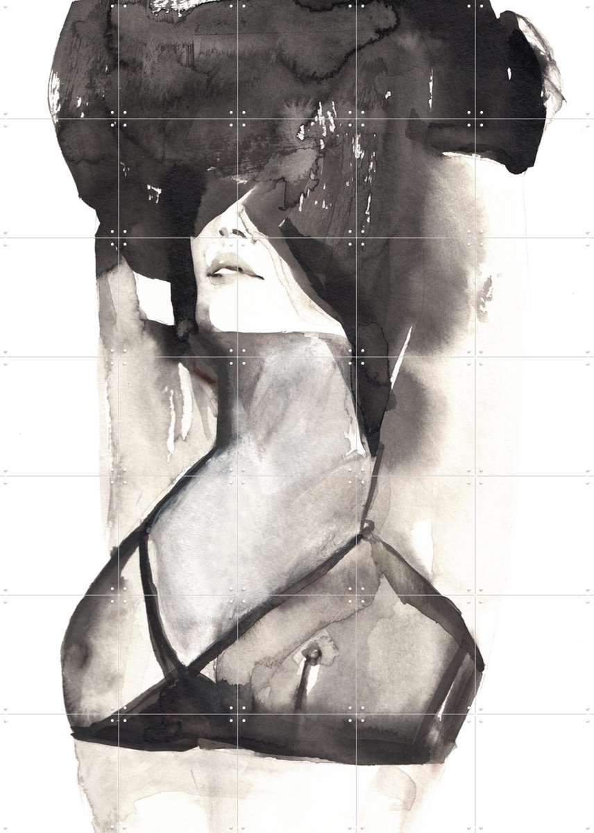 IXXI A Minikin, Victoria Verbaan - 100 x 140 cm - Gratis ophangtool - Grote wanddecoratie en posters - Illustraties, Aquarel, Mancave, Woonkamer