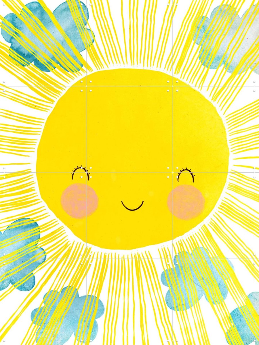 IXXI Matahari, Treechild & Various - 60 x 80 cm - Gratis ophangtool - Grote wanddecoratie en posters - Illustraties, Speels, Kleurrijk, Cartoonesk