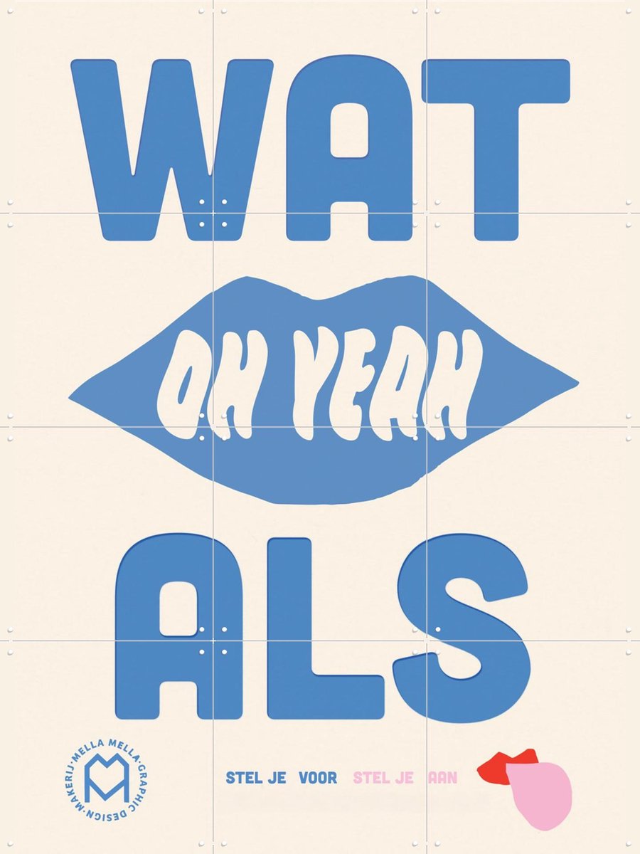 IXXI Wat als, Mella Mella - 60 x 80 cm - Gratis ophangtool - Grote wanddecoratie en posters - Grafisch Ontwerp, Illustraties, Typografie, Speels
