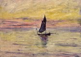 IXXI Le Voilier - Effet du Soir, Claude Monet & Bridgeman Images - 140 x 100 cm - Support de suspension gratuit - Grande décoration murale et posters -