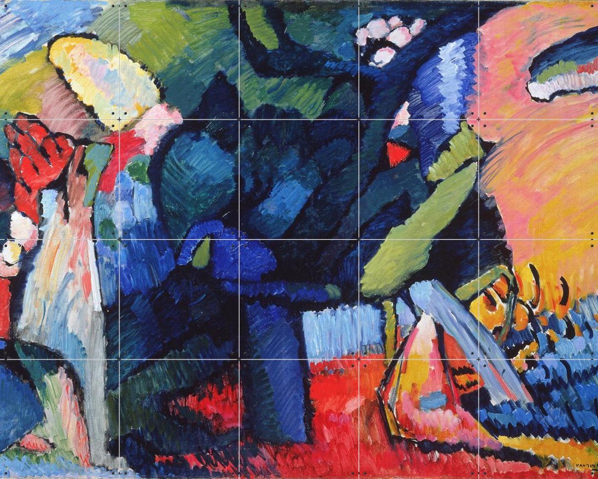 IXXI Improvisation 4, Kandinsky & Bridgeman Images - 100 x 80 cm - Gratis ophangtool - Grote wanddecoratie en posters - Olieverf, Kleurrijk, Abstract