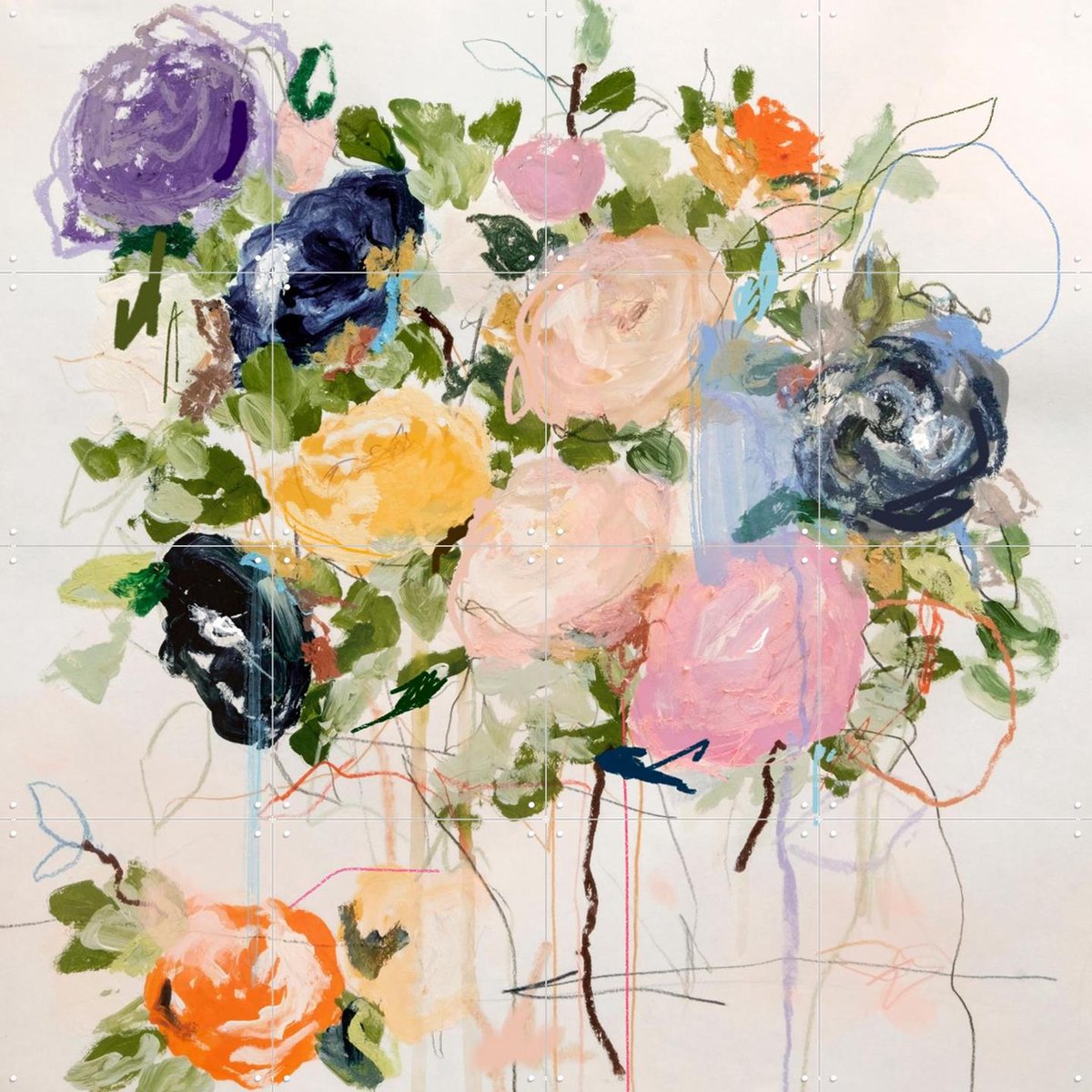 IXXI Verity, Leigh Viner - 80 x 80 cm - Gratis ophangtool - Grote wanddecoratie en posters - Abstract, Aquarel, Kleurrijk, Illustraties, Slaapkamer