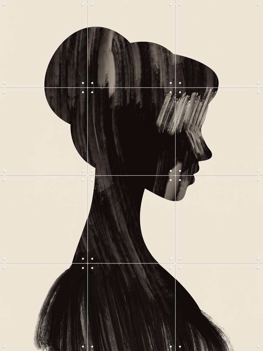 IXXI Silhouette Sketch, Little Dean & Various - 60 x 80 cm - Gratis ophangtool - Grote wanddecoratie en posters - Kwaststreken, Line art