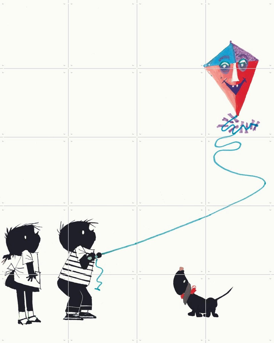IXXI Vlieger, Fiep Westendorp - 80 x 100 cm - Gratis ophangtool - Grote wanddecoratie en posters - Speels, Illustraties, Cartoonesk, Babykamer