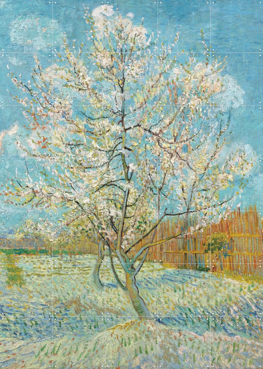 IXXI De roze perzikboom (1888), Vincent van Gogh (1853 - 1890) & Van Gogh Museum - 100 x 140 cm - Gratis ophangtool - Grote wanddecoratie en posters -